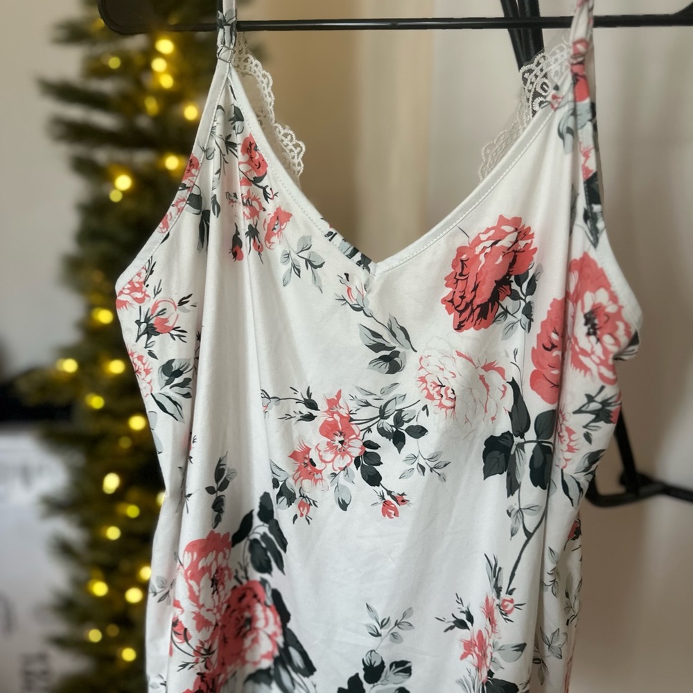 BOGO: SHEIN Floral Lace Trim Top in Pink and Black